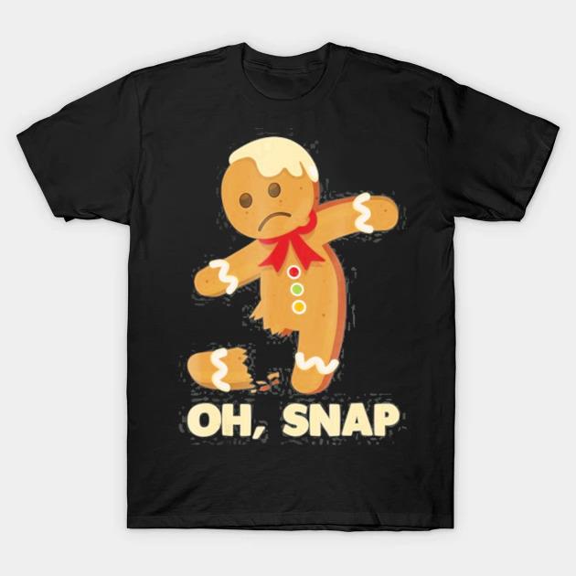 Oh snap gingerbread man broken leg christmas funny shirt