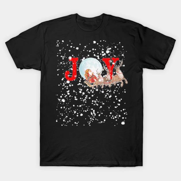 Santa and sleigh bring joy on a snowy christmas eve holiday shirt