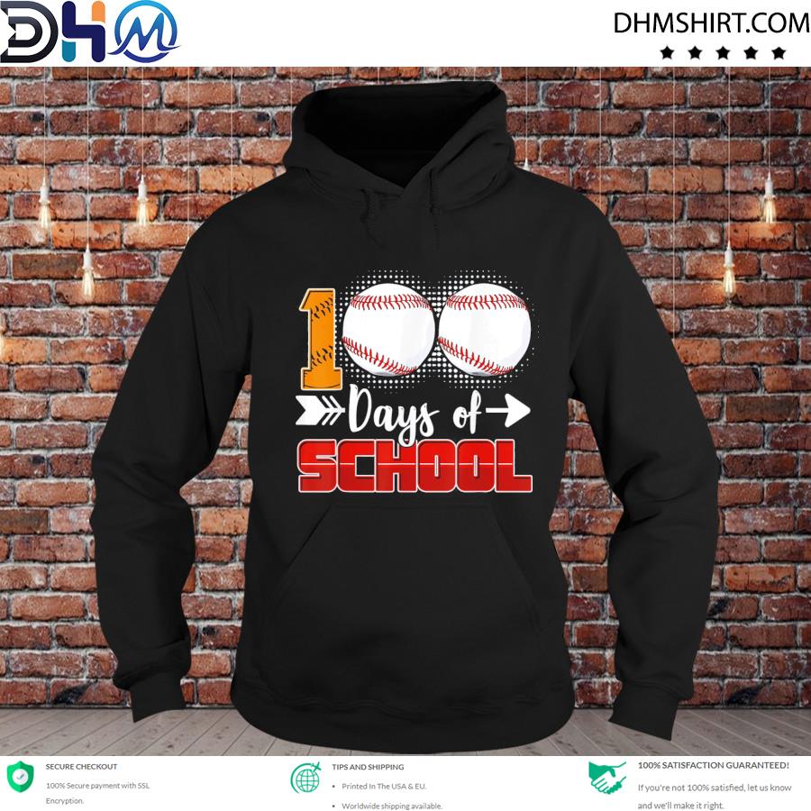 100 Days Of School Baseball 100 Days Smarter 100th Day Shirt hoodie