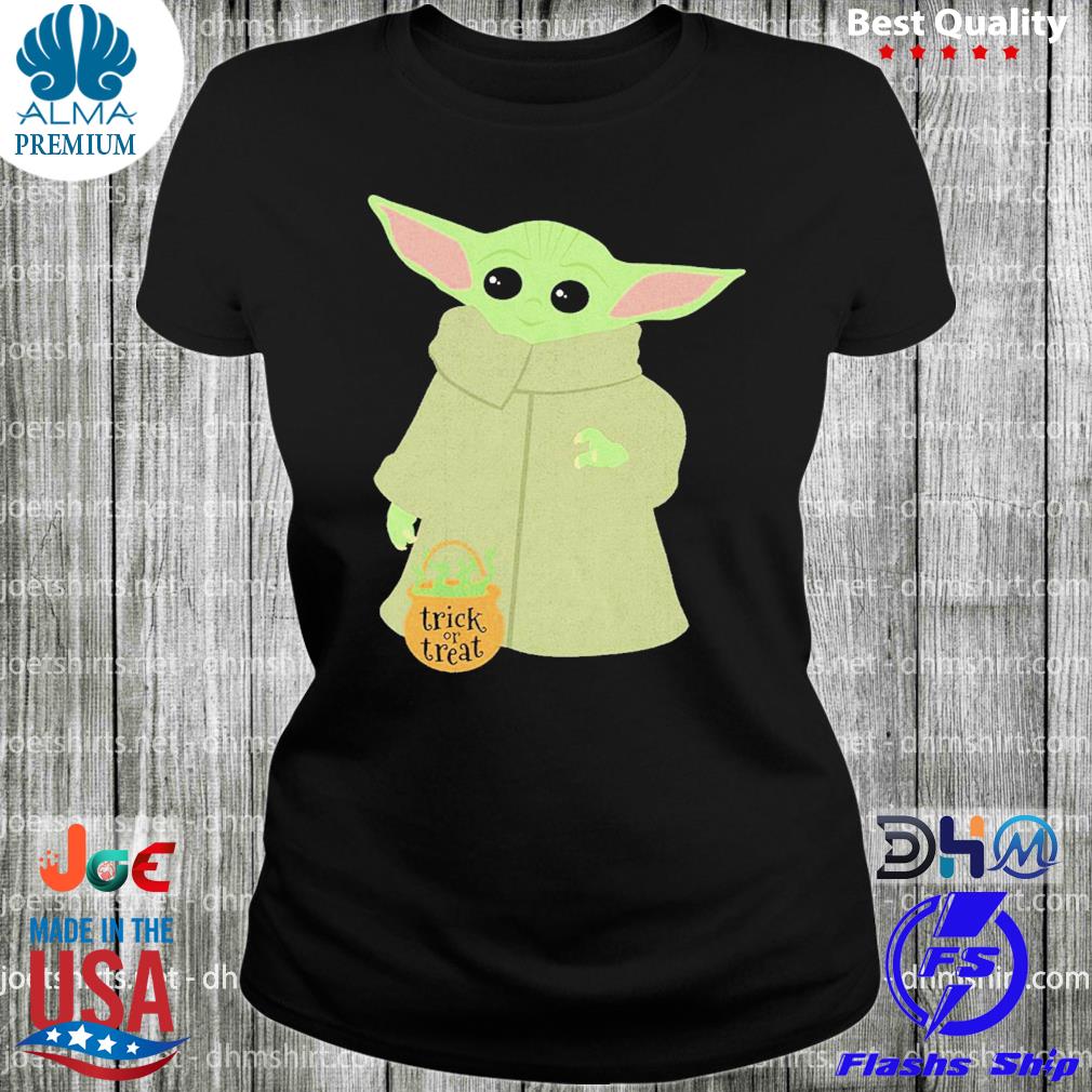 Baby Yoda the child trick or treating s woman