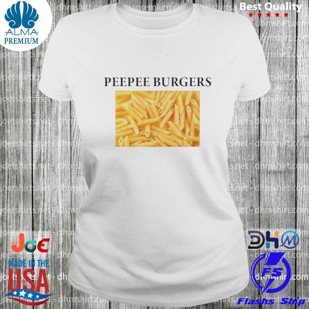 Cottrilllover White Peepee Burgers Shirt woman